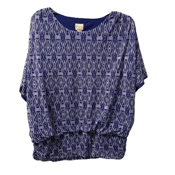 Chicos Size XL Purple Patterned Nylon & Polyester Womens Top Blouse - Picture 2 of 12